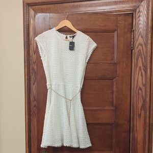 NWT Maje Open Knit White Dress